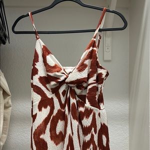H&M Red and White Patterned Dress